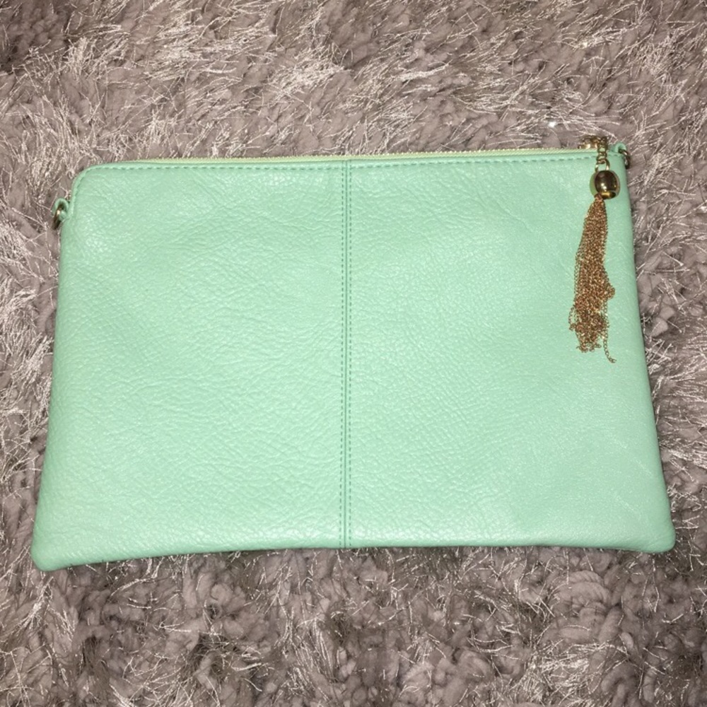 Mint clutch purse